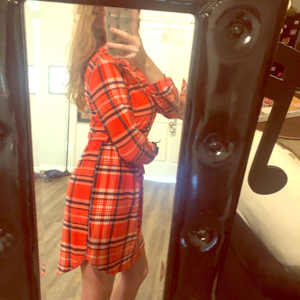 red plaid dress